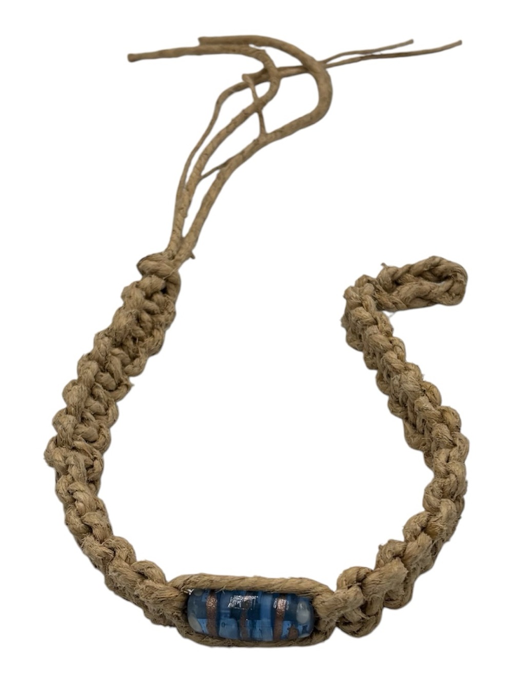 1 Of 1 15.5” Handmade Thick Hemp 6.5” Adjustable Necklace W/ Pendant